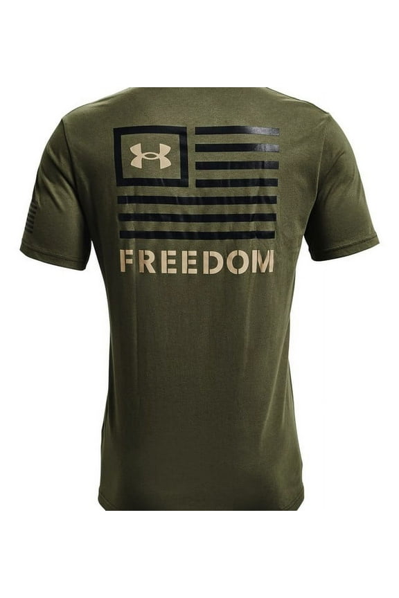 1370818390MD Freedom Banner Marine OD Green Size MD Mens T-Shirt