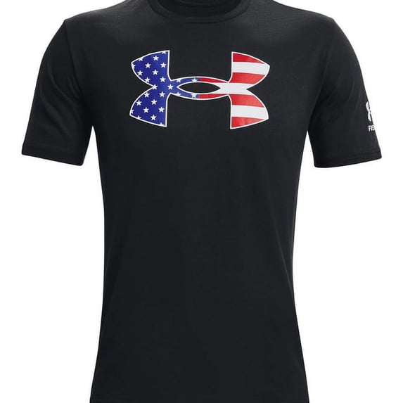 Under Armour 1370824001SM Freedom Big Flag Logo Black Size SM Mens T-Shirt