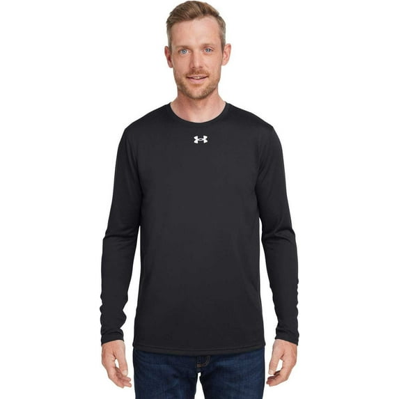Under Armour 1376843 Men's Team Tech Long-Sleeve T-Shirt - Black White