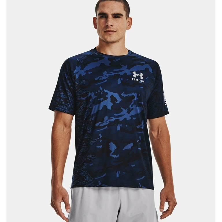 Under Armour 13770554083X Freedom Tech Mens Size 3X Blue Camo T Shirt