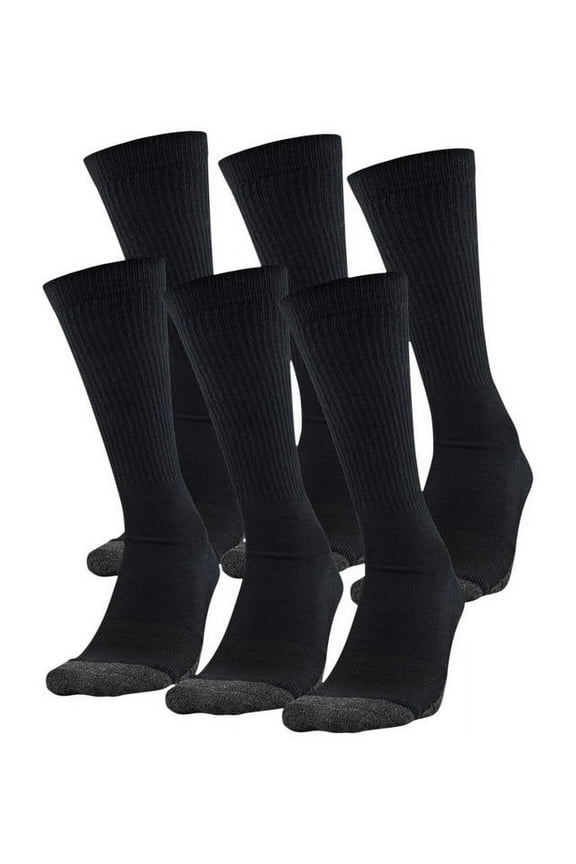 6 Pairs Socks Size Youth 13.5-4 Tech Crew Black Kids Boy's UA