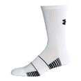 thumbnail image 1 of Under Armour 730-U4565P1-170 White/Black Men's Size 4-8 Women's 6-9 Crew Socks, 1 of 4