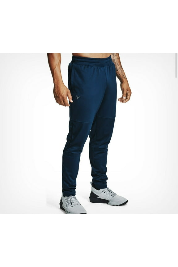 Activewear Project Rock Blue Knit Track Pants Pockets Men Size