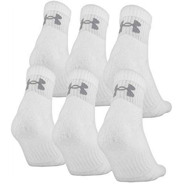 Under Armour Adult Cotton Quarter Socks, 6-Pairs , White 2 , Shoe Size: Mens 4-8, Womens 7-9 Under Armour Adult Cotton Quarter Socks, 6-Pairs , White 2 , Shoe Size: Mens 4-8, Womens 7-9