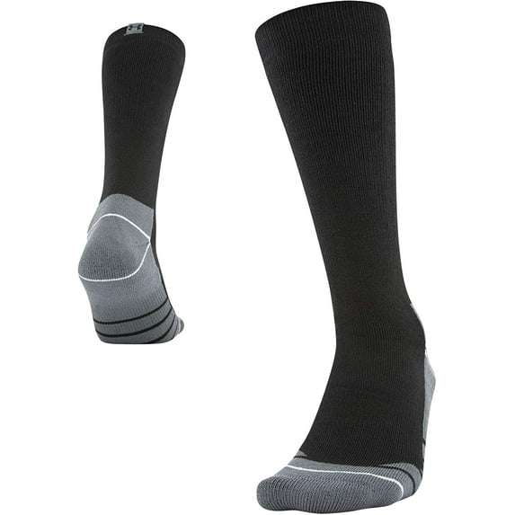 Under Armour Adult Hitch Rugged Boot Socks, 1-Pair Black/Pitch Gray Medium