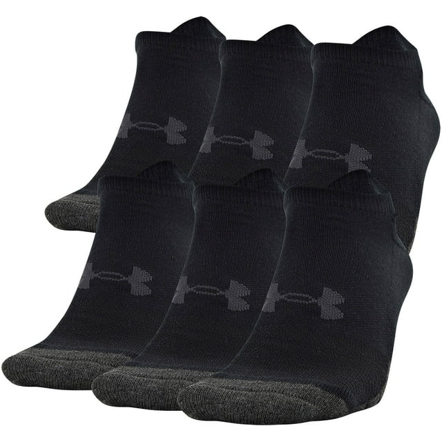 Under Armour Adult Performance Tech No Show Socks, 6-Pairs , Black ...