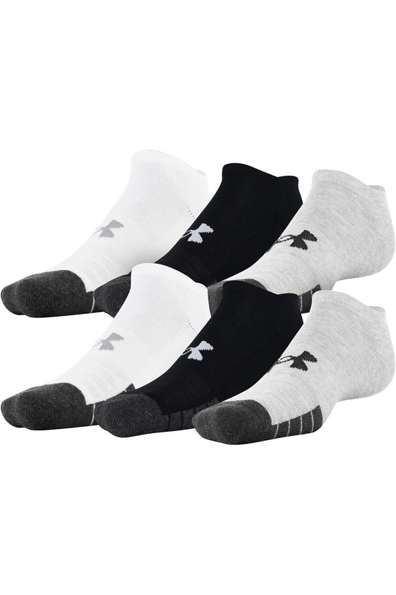 Adult Performance Tech No Show Socks, Multipairs, Steel Assorted (6-Pairs), X-Large