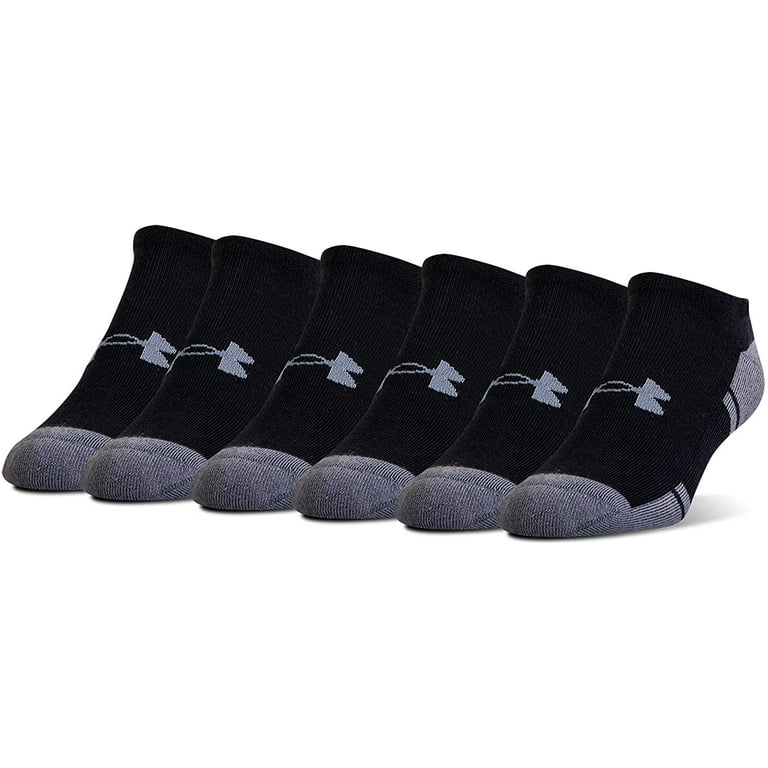 Under Armour Adult Resistor 3.0 No Show Socks, Multipairs 6 Black/Graphite  (6-pairs) X-Large 