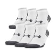 thumbnail image 1 of Under Armour Adult Resistor 3.0 No Show Socks, White/Graphite, Large, 6 Pairs, 1 of 5