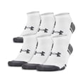 thumbnail image 1 of Under Armour Adult Resistor 3.0 No Show Socks, White/Graphite, Medium, 6 Pairs, 1 of 5