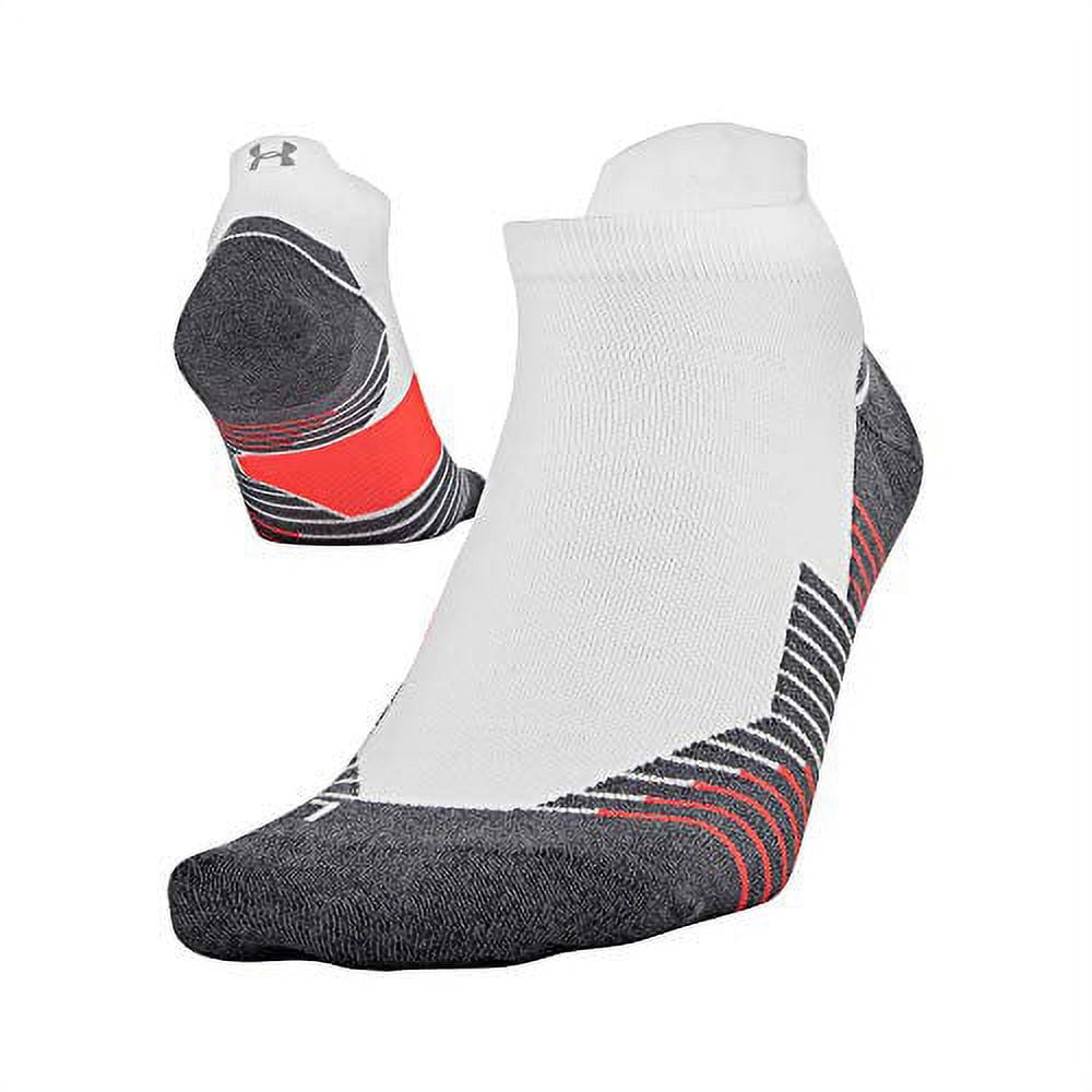 Under Armour Adult Run No Show Tab Socks, 1-Pair, White/Neon Coral, Shoe  Size: Mens 8-12, Womens 9-12 - Walmart.com