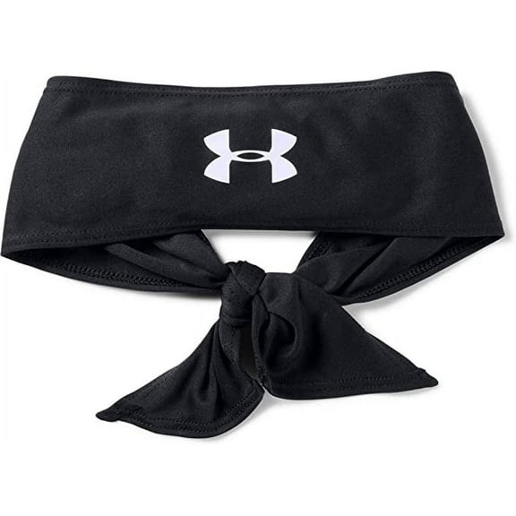 Under Armour Adult Tie Headband Black (001)/White One Size