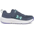 thumbnail image 1 of Under Armour Assert 10 AC Paint Splatter Little Kids' Running Shoes Color: Virtual Violet Green Size: 2, 1 of 4