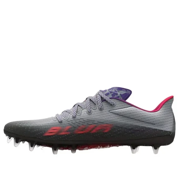Under Armour Blur Smoke MC Cleats, Gray and Black