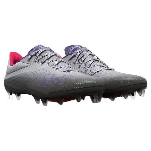 Under Armour Blur Smoke MC Cleats, Gray and Black