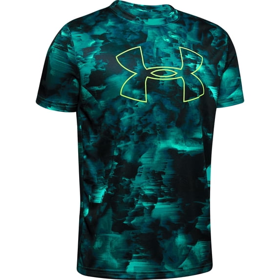 Under Armour Boy's Abstract Print Logo Tee Blue Size X-Large