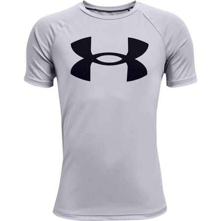 Under Armour Boy's Big Logo Short Sleeve Super Soft T-Shirt, 1363283 (Silver, M)
