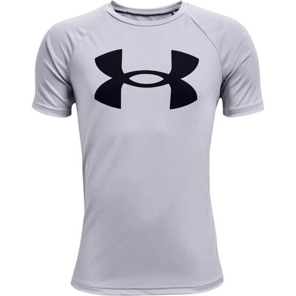 Under Armour Boy's Big Logo Short Sleeve Super Soft T-Shirt, 1363283 (Silver, M)