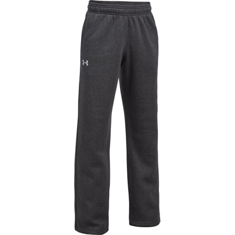 Under Armour Boy's Drawstring Waist Hustle Fleece Straight Leg Pant (Carbon  Heather, M)