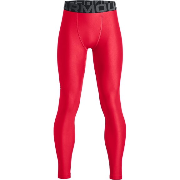 Under Armour Boy's HeatGear Armour Leggings (Red/White, M)