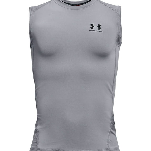 Under Armour Boy's HeatGear Armour Sleeveless Shirt Gray Youth Medium