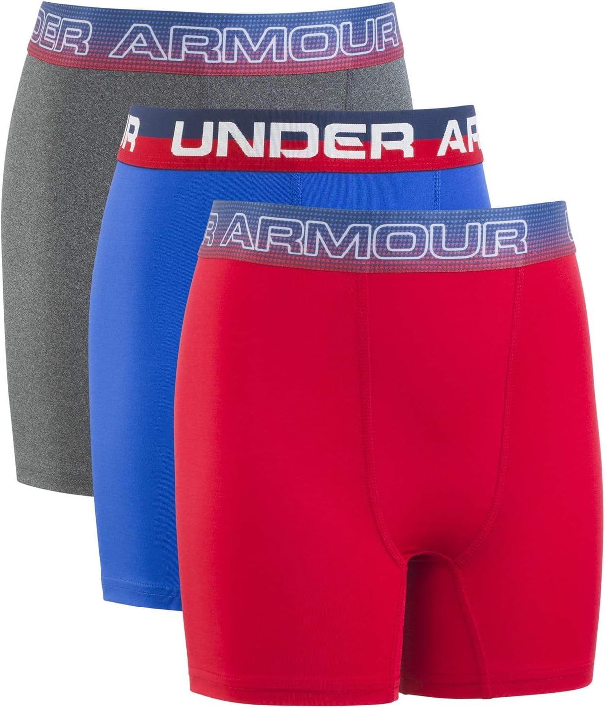 Under Armour Boys' Big 3 Pack Performance Boxer Briefs Medium