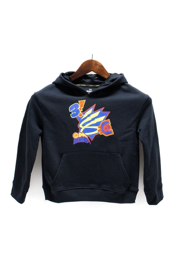 Boys Curry Big Splash Hoodie, Black \ Versa Blue,XS - US