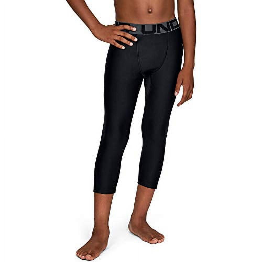 Under Armour boys HeatGear Armour 3/4 Leggings , Black (001)/Pitch Gray ,  Youth X-Small : : Clothing & Accessories