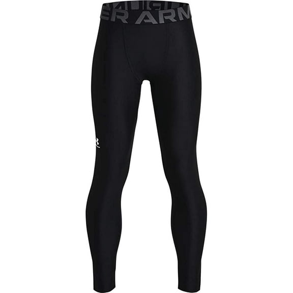 Under Armour Boys HeatGear Leggings Black/Pitch Gray X-Large