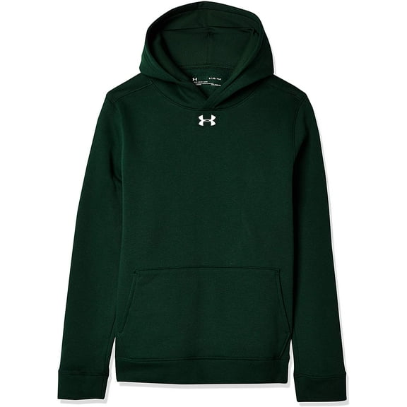 Under Armour Boys Hustle Fleece Hoodie Green/ White Large