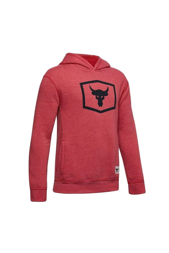 Boys Project Rock Warm-Up Hoodie,Fraternity Red Heather 661,YXL