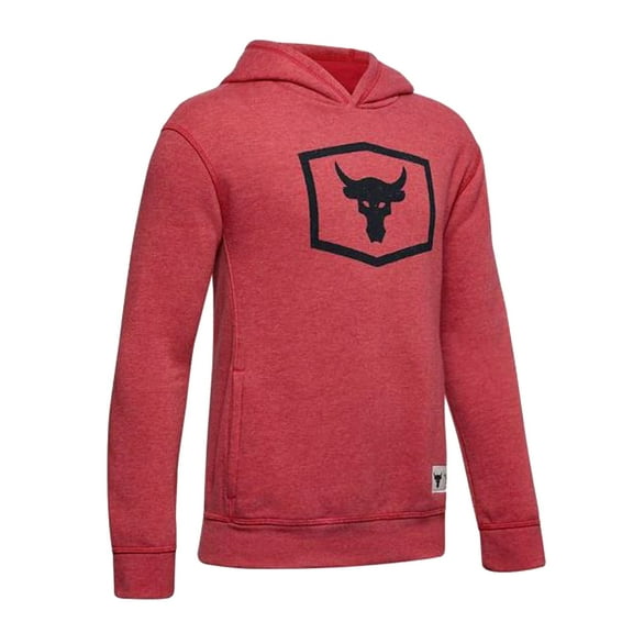 Under Armour Boys Project Rock Warm-Up Hoodie,Fraternity Red Heather 661,YXS
