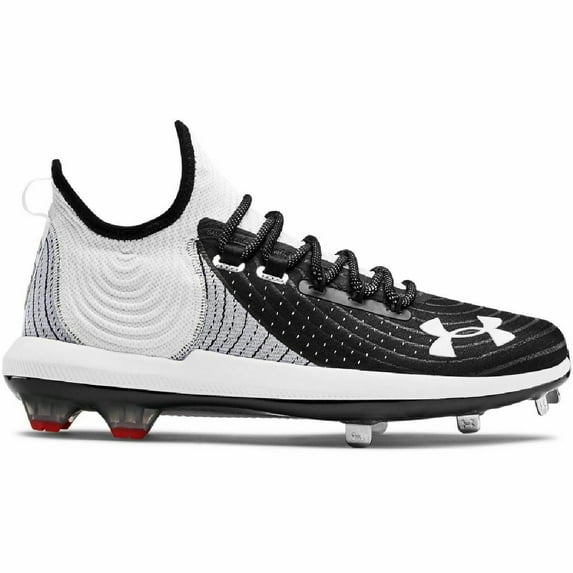 Under Armour Bryce Harper 4 Low Men's Metal Baseball Cleats, White / Black, 8