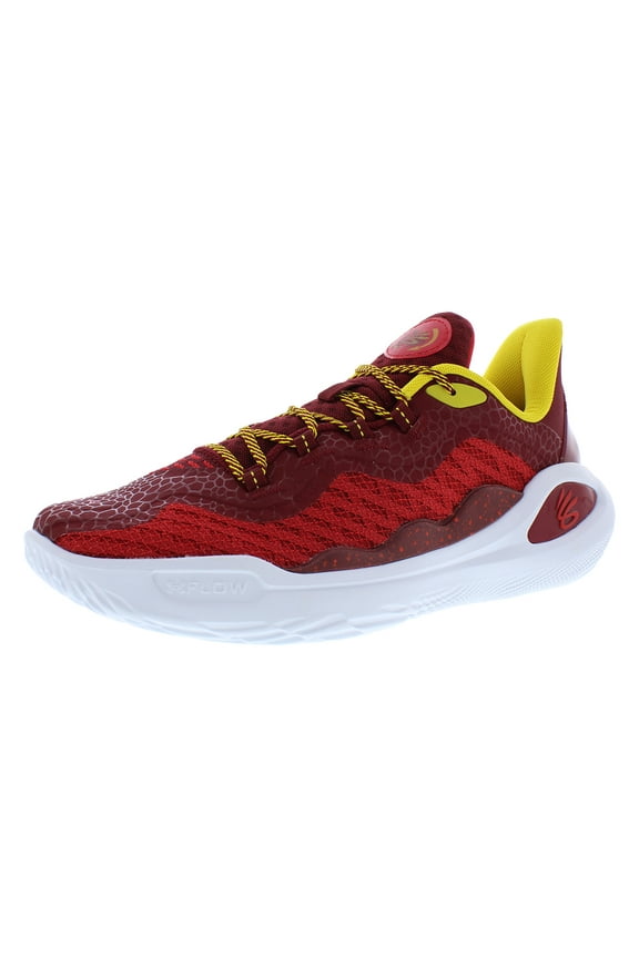 Curry 11 Fire Mens Shoes Size 10, Color: Red/Yellow