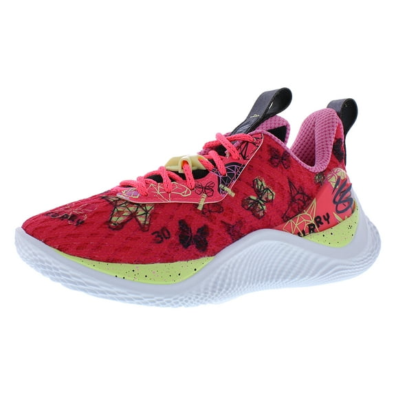 Under Armour Curry Flow 10 PS Girls Shoes Size 6, Color: Pink Shock/Black/Metallic Downpour Grey