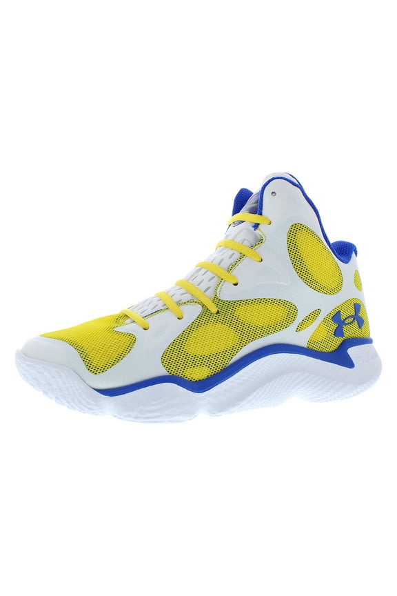 Curry Spawn Flotro Mens Shoes Size 11.5, Color: White/Yellow/Blue