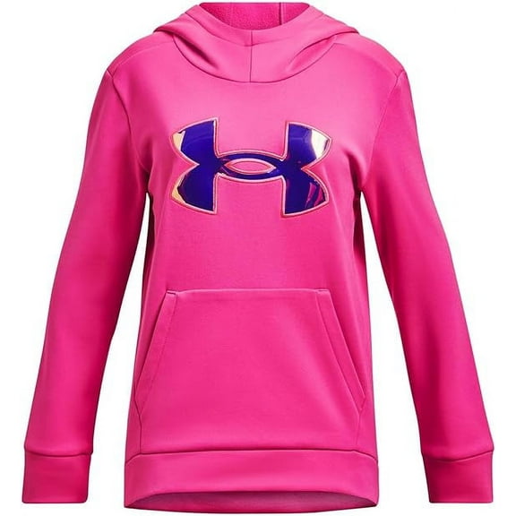 Under Armour FUCHSIA Junior's Girl's Armour Fleece Big Logo Hoodie, US X-Large