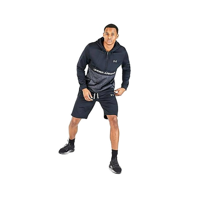 Under Armour Fleece Shorts Mens Active Shorts Size S, Color: Black/Grey