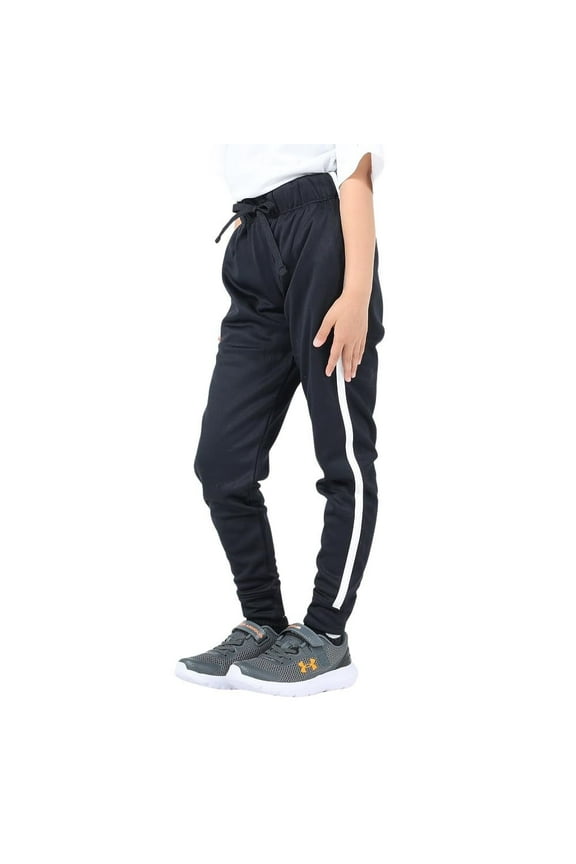 Girls Armour Fleece Pants (as1, Alpha, l, Regular, Black/White, Large)