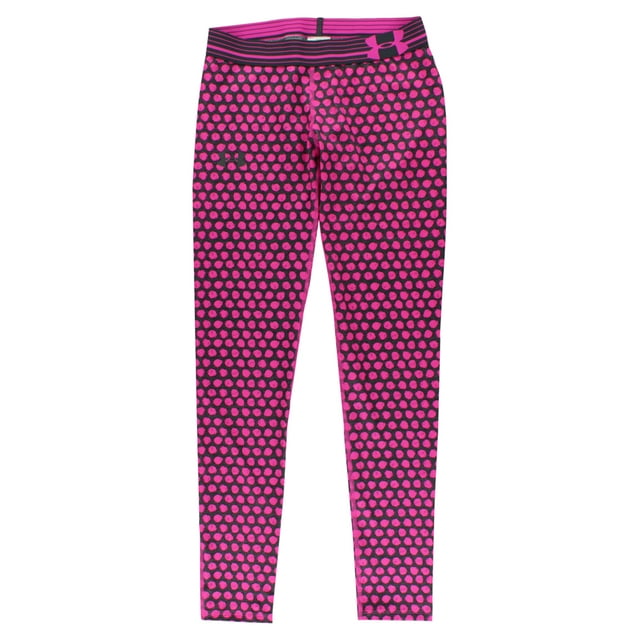 Under Armour Girls Heat Gear Printed Leggings Pink XL, Color: Pink/Dark Grey
