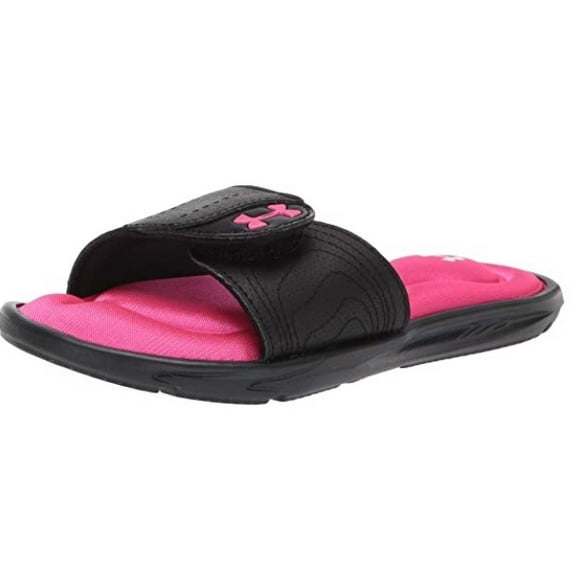 Under Armour Girls Ignite IX Slide Sandal, Black (002)/White, 3 M US Little Kid