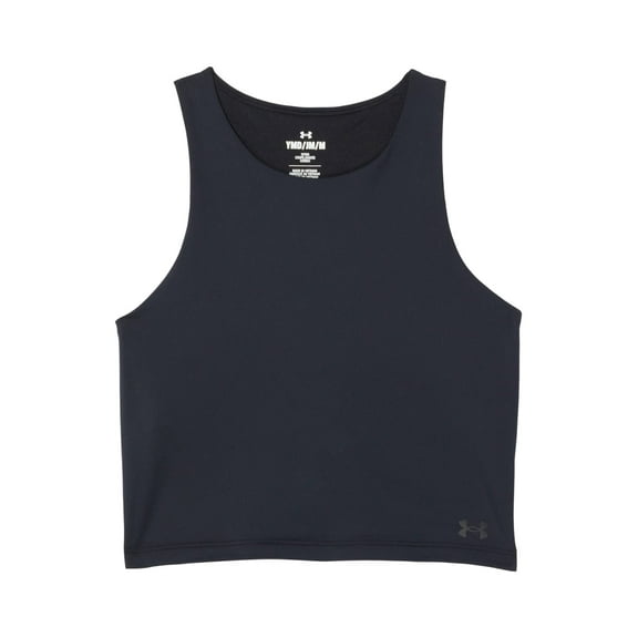 Under Armour Girls Motion Crop Tank Top, Black 001/Jet Gray-Legacy, Medium