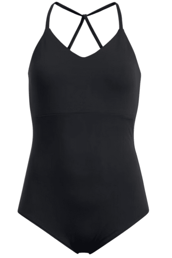 Girls Motion Leotard, Black, Youth Large (14-16)