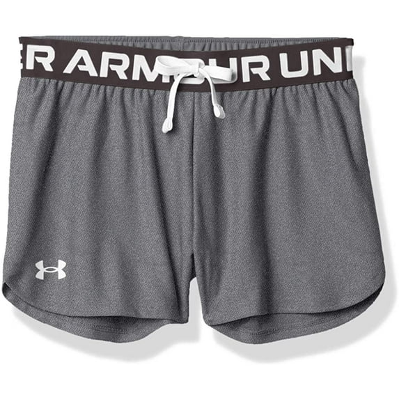 Under Armour Girls Play Up Solid Workout Gym Shorts Pitch Gray Light Heather 7 Years