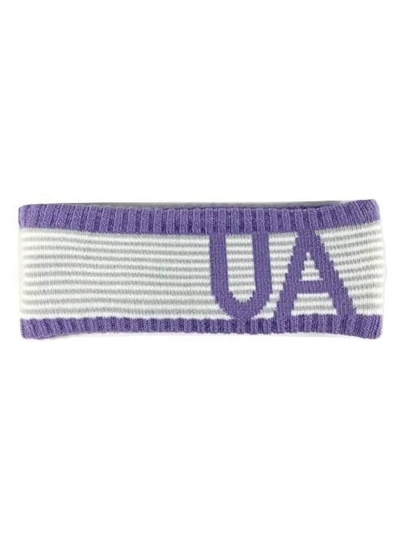 Girls Reversible Logo Knit ColdGear Headband Gray/Purple 1321804-011