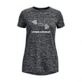 thumbnail image 1 of Under Armour Girls Tech Big Logo Twist Short Sleeve T Shirt, (001) Black / / White, Small, 1 of 2