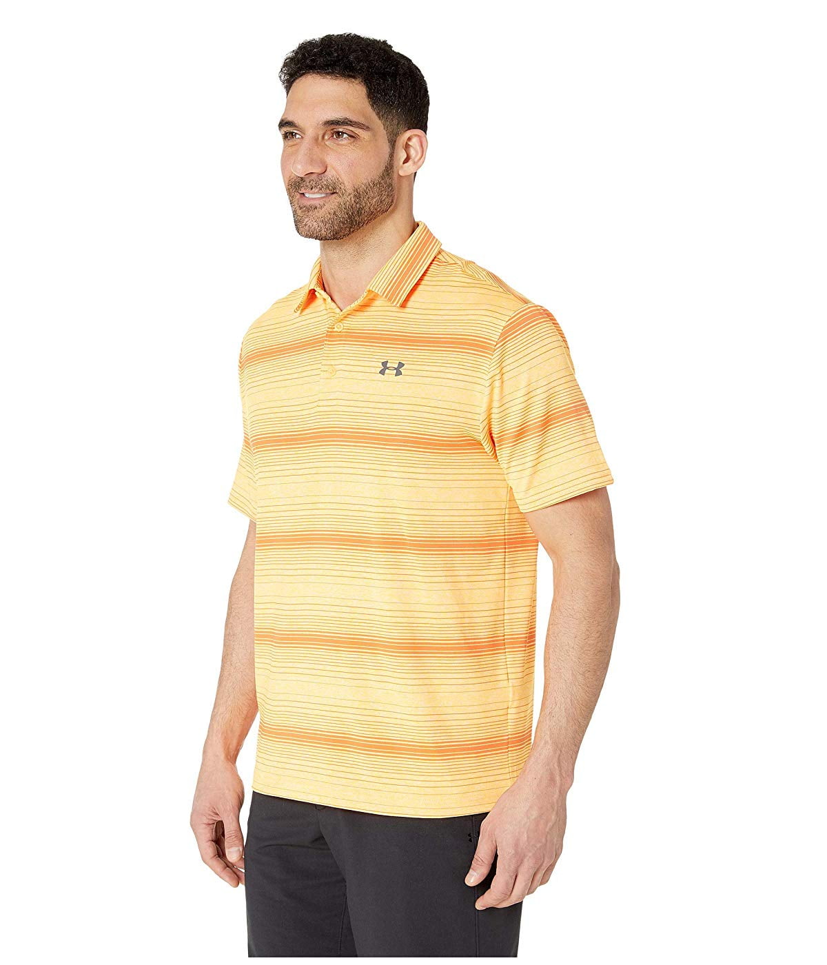 Yellow under armour golf shirt sale