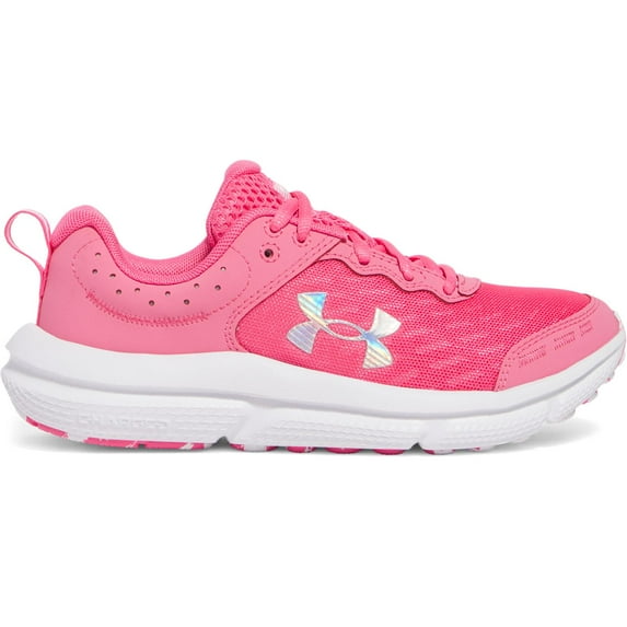 Under Armour Grade School Assert 10 Kids' Running Shoes Color: Pink White Iridescent Size: 5