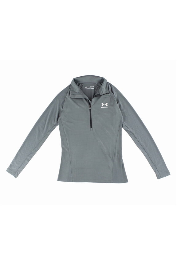 Grid Print Qtr Zip Womens Jackets Size XS, Color: Grey