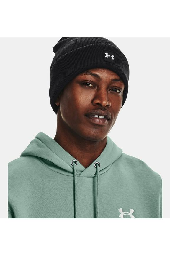 Halftime Foldover Cuff Mens Beanie Hat Black